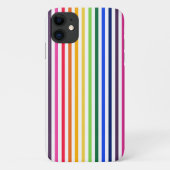 Regenbogen und weiße Streifen Case-Mate iPhone Hülle (Rückseite)