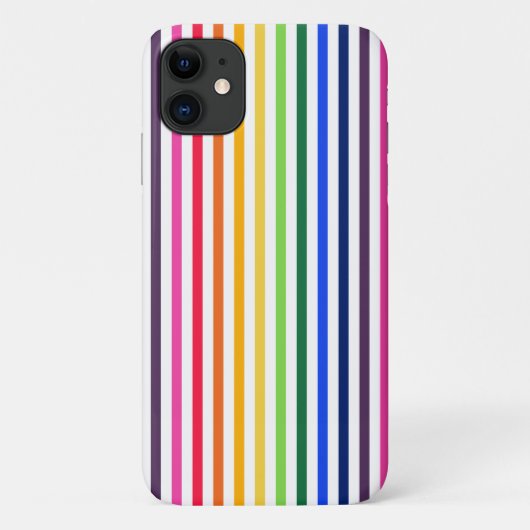 Regenbogen und weiße Streifen Case-Mate iPhone Hülle (Rückseite)