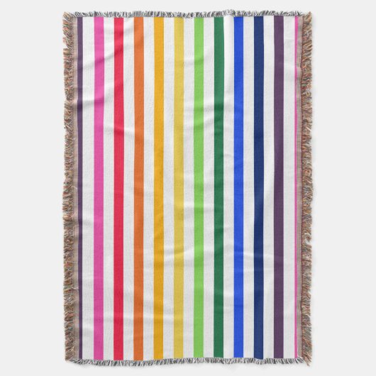 Regenbogen und weiße Streifen Decke (Vorderseite Vertikal)