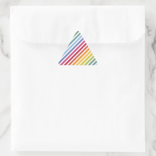 Regenbogen und weiße Streifen Dreieckiger Aufkleber (Tasche)