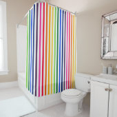 Regenbogen und weiße Streifen Duschvorhang (Beispiel)