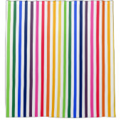 Regenbogen und weiße Streifen Duschvorhang (Vorderseite)