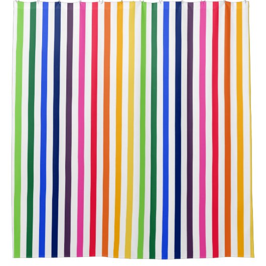 Regenbogen und weiße Streifen Duschvorhang (Vorderseite)