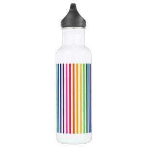 Regenbogen und weiße Streifen Edelstahlflasche