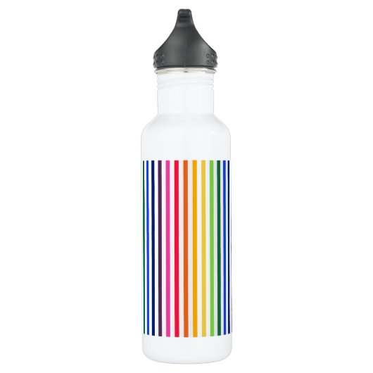 Regenbogen und weiße Streifen Edelstahlflasche (Rechts)