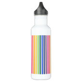 Regenbogen und weiße Streifen Edelstahlflasche (Links)