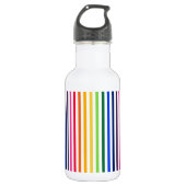 Regenbogen und weiße Streifen Edelstahlflasche (Vorderseite)