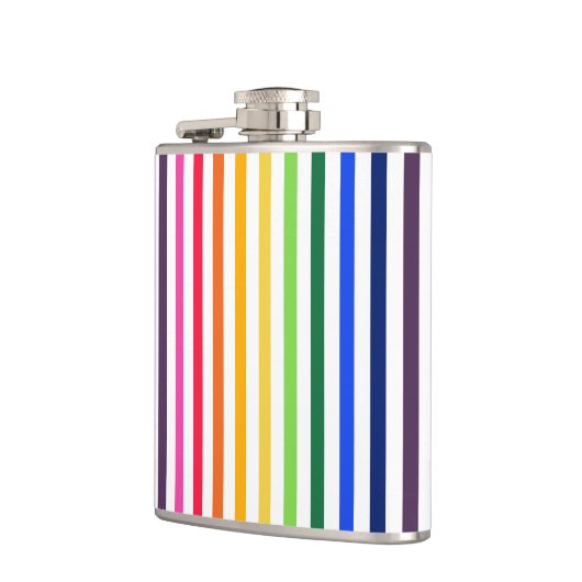 Regenbogen und weiße Streifen Flachmann (Links)