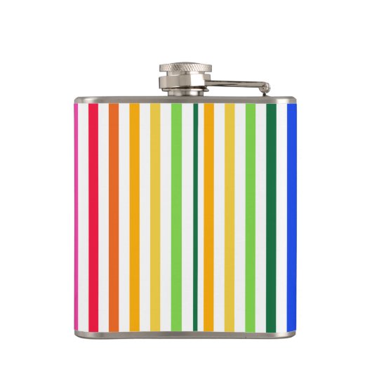 Regenbogen und weiße Streifen Flachmann (Rückseite)