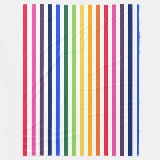 Regenbogen und weiße Streifen Fleecedecke (Vorderseite)