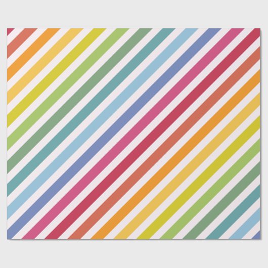 Regenbogen und weiße Streifen Geschenkpapier (Flach)