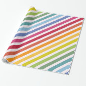 Regenbogen und weiße Streifen Geschenkpapier (Ungerollt)