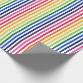 Regenbogen und weiße Streifen Geschenkpapier (Ecke)