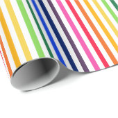 Regenbogen und weiße Streifen Geschenkpapier (Rolleneckpunkt)
