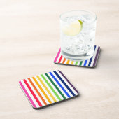 Regenbogen und weiße Streifen Getränkeuntersetzer (Rechte Seite)