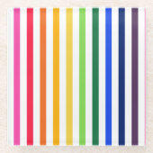 Regenbogen und weiße Streifen Glasuntersetzer (Vorderseite)