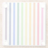 Regenbogen und weiße Streifen Glasuntersetzer (Rückseite)
