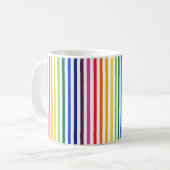 Regenbogen und weiße Streifen Kaffeetasse (Vorderseite Links)