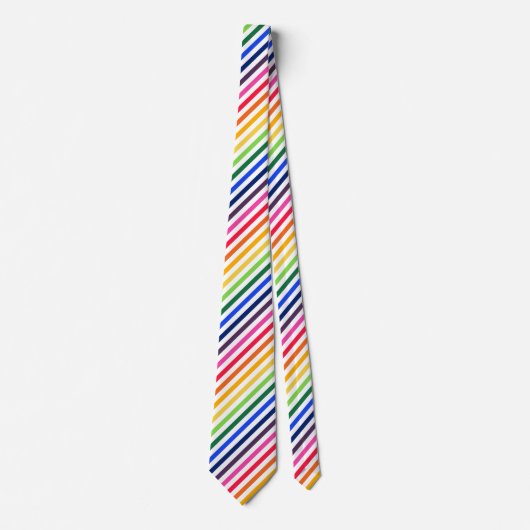 Regenbogen und weiße Streifen Krawatte (Vorderseite)