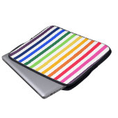 Regenbogen und weiße Streifen Laptopschutzhülle (Vorne Knopf)