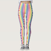 Regenbogen und weiße Streifen Leggings (Vorderseite)