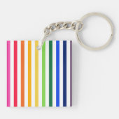 Regenbogen und weiße Streifen Schlüsselanhänger (Rückseite)