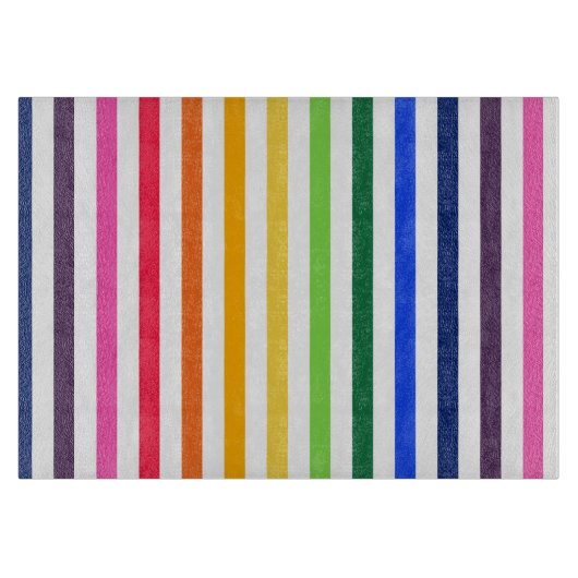 Regenbogen und weiße Streifen Schneidebrett (Vorderseite)