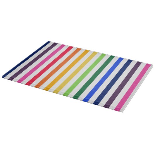 Regenbogen und weiße Streifen Schneidebrett (Ecke)