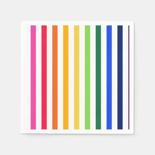 Regenbogen und weiße Streifen Serviette (Vorderseite)