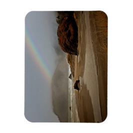 Regenbogen und Wolken am Strand von Oregon Magnet