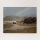 Regenbogen und Wolken am Strand von Oregon Puzzle (Horizontal)