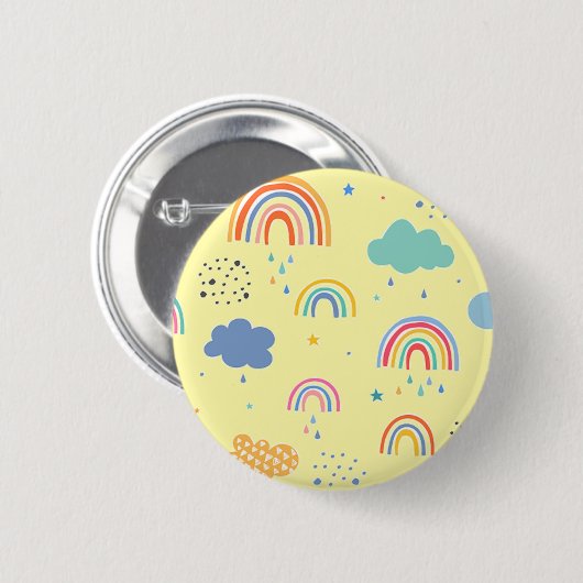 Regenbögen und Wolken Button (Vorne & Hinten)