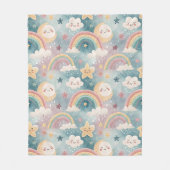 Regenbogen- und Wolken-Decke als Geschenk für neug Fleecedecke (Vorderseite)