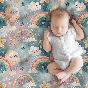 Regenbogen- und Wolken-Decke als Geschenk für neug Fleecedecke