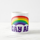 Regenbogen und Wolken der "Gay AF" Kaffeetasse (Mittel)