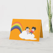 Regenbogen-und Wolken-Freundschafts-Karte Karte (Rückseite)