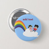 Regenbogen und Wolken-Freundschafts-Knopf Button (Vorne & Hinten)