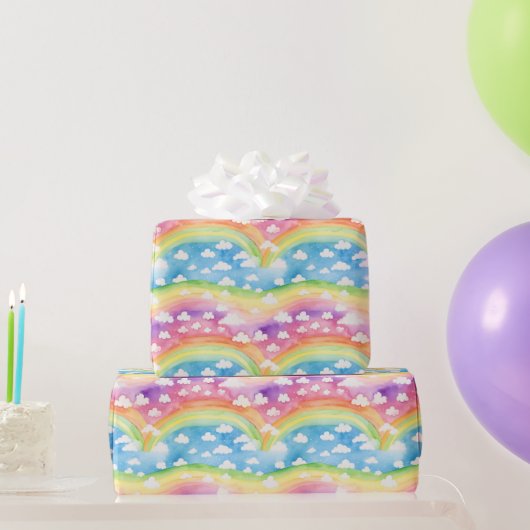 Regenbögen und Wolken Geschenkpapier (Partygeschenke)