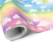 Regenbögen und Wolken Geschenkpapier (Rolleneckpunkt)