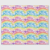Regenbögen und Wolken Geschenkpapier (Flach)