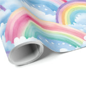 Regenbögen und Wolken Geschenkpapier (Rolleneckpunkt)