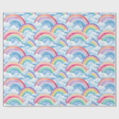 Regenbögen und Wolken Geschenkpapier (Flach)