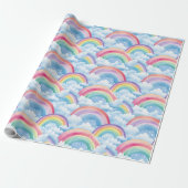 Regenbögen und Wolken Geschenkpapier (Ungerollt)