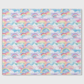 Regenbögen und Wolken Geschenkpapier (Flach)