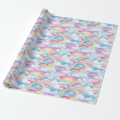 Regenbögen und Wolken Geschenkpapier (Ungerollt)