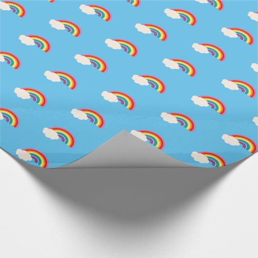 Regenbogen und Wolken Geschenkpapier (Ecke)