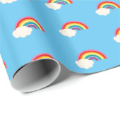 Regenbogen und Wolken Geschenkpapier (Rolleneckpunkt)