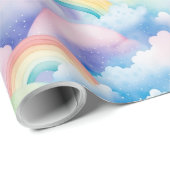 Regenbögen und Wolken Geschenkpapier (Rolleneckpunkt)