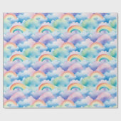 Regenbögen und Wolken Geschenkpapier (Flach)