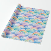Regenbögen und Wolken Geschenkpapier (Ungerollt)